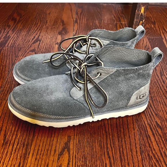 UGG Other - UGG Mens Neumel Boots Grey Suede Chukka Lace up Unlined 11 Desert Boots 1020369